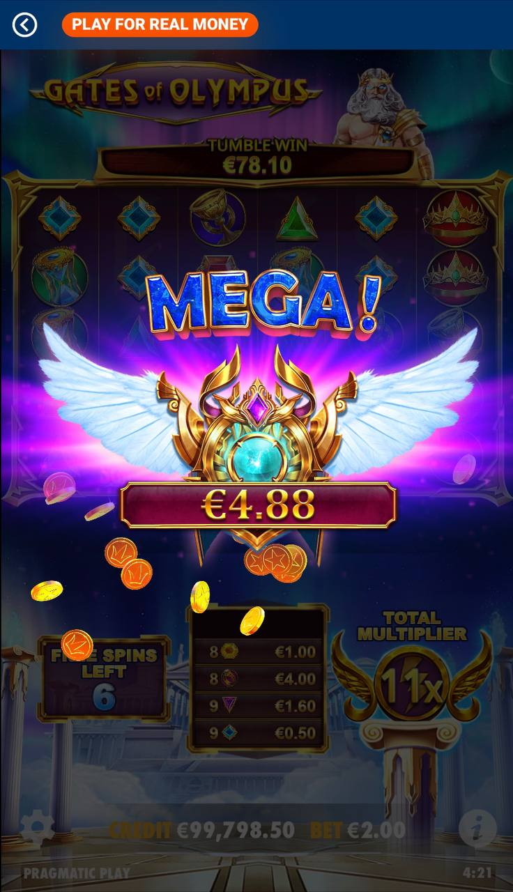 Mega win Gates of Olympus